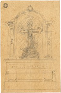 Schizzo di tomba per la famiglia Karakehia al cimitero del Père Lachaise a Parigi